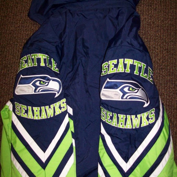 Seattle SEAHAWKS Starter Hooded Jacket S M L XL 2X - Picture 11 of 12
